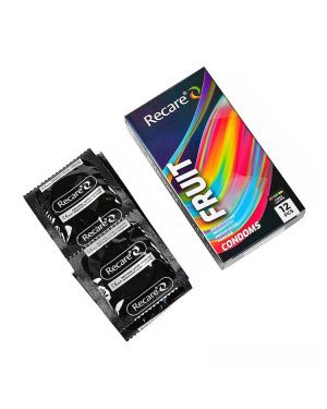 Презервативи Holographic Recare Fruit Flavour Condoms 12 шт, аромати: м'ята, банан, полуниця Презервативи Holographic Recare Fruit Flavour Condoms 12 шт, аромати: м'ята, банан, полуниця