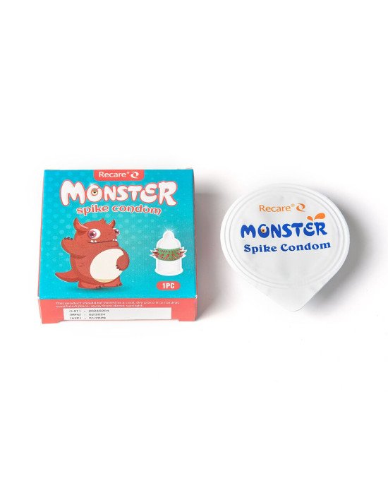 Насадка на член Recare Red Monster Spike Condom (презерватив з рядами шипів)