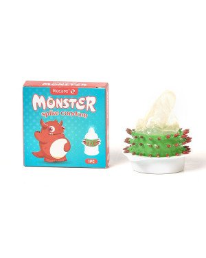 Насадка на член Recare Red Monster Spike Condom (презерватив з рядами шипів)
