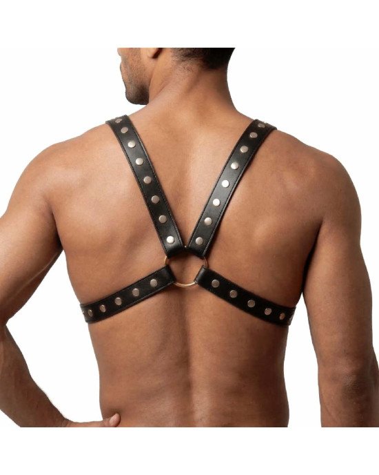 Чоловіча портупея Art of Sex - Spartacus, екошкіра, колір чорний, розмір L-2XL