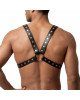 Чоловіча портупея Art of Sex - Spartacus, екошкіра, колір чорний, розмір L-2XL