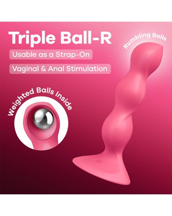 Анальний стимулятор-намистини Satisfyer Triple Ball-R Red Анальний стимулятор-намистини Satisfyer Triple Ball-R Red