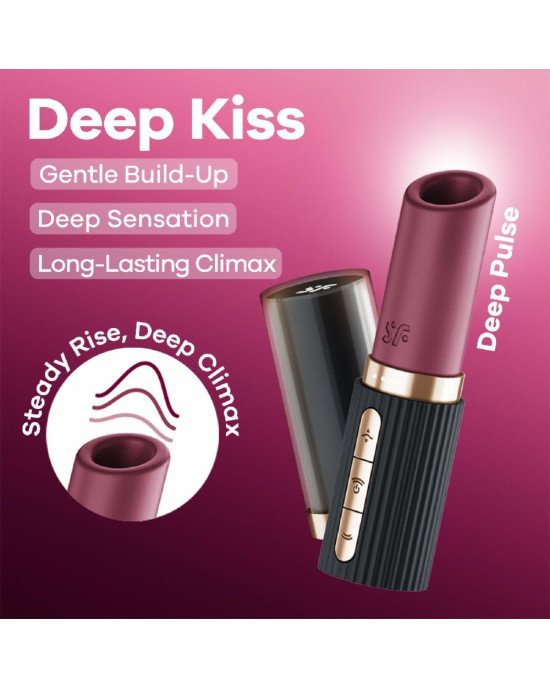 Вакуумний стимулятор Satisfyer Deep Kiss, магнітна технологія 3D Air Pulse, 30 режимів, кришечка Вакуумний стимулятор Satisfyer Deep Kiss, магнітна технологія 3D Air Pulse, 30 режимів, кришечка