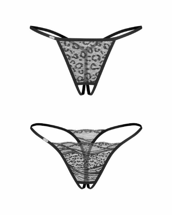 Набір трусиків з доступом Obsessive Bianca 2-pack crotchless thong S/M