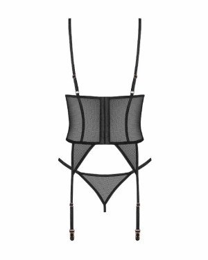 Корсет Obsessive Euridia corset & tanga M/L Корсет Obsessive Euridia corset & tanga M/L