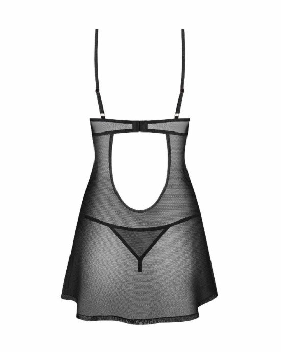 Сорочка Obsessive Euridia chemise & tanga XL/2XL Сорочка Obsessive Euridia chemise & tanga XL/2XL