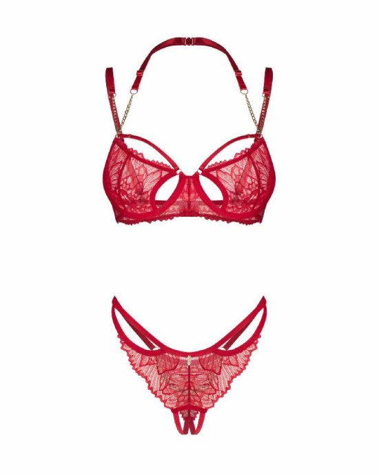 Комплект Obsessive Matildea 2-pcs crotchless set L/XL Комплект Obsessive Matildea 2-pcs crotchless set L/XL