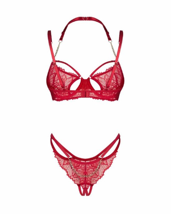 Комплект Obsessive Matildea 2-pcs crotchless set 2XL/3XL Комплект Obsessive Matildea 2-pcs crotchless set 2XL/3XL