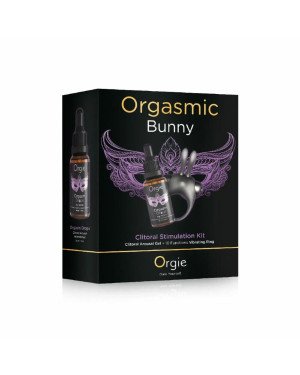 Набір Orgie Orgasmic Bunny: збуджувальні краплі та ерекційне віброкільце