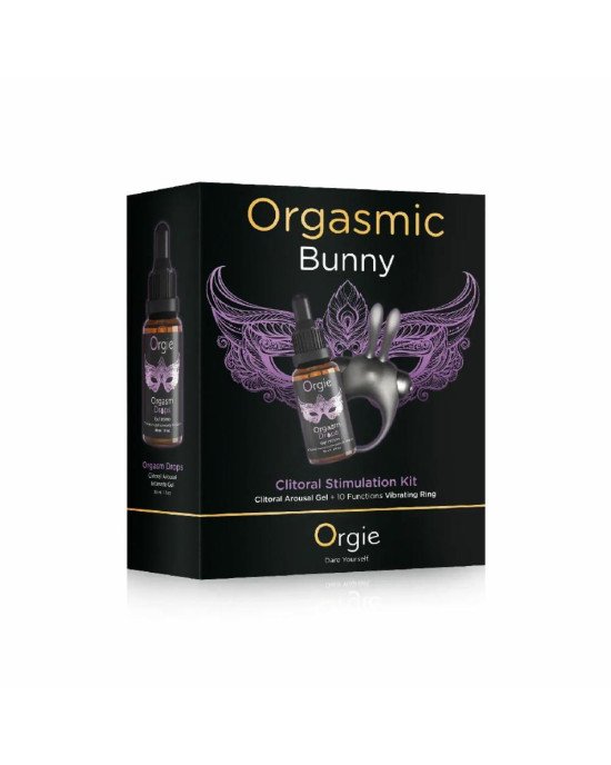 Набір Orgie Orgasmic Bunny: збуджувальні краплі та ерекційне віброкільце Набір Orgie Orgasmic Bunny: збуджувальні краплі та ерекційне віброкільце