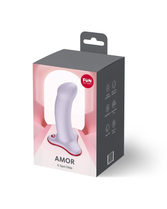 Фалоімітатор Fun Factory AMOR Purple, довжина 14,6 см, діаметр 3,7 см, вигнутий Фалоімітатор Fun Factory AMOR Purple, довжина 14,6 см, діаметр 3,7 см, вигнутий