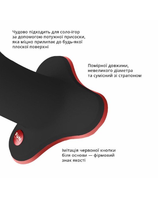 Фалоімітатор Fun Factory AMOR Black, довжина 14,6 см, діаметр 3,7 см, вигнутий Фалоімітатор Fun Factory AMOR Black, довжина 14,6 см, діаметр 3,7 см, вигнутий