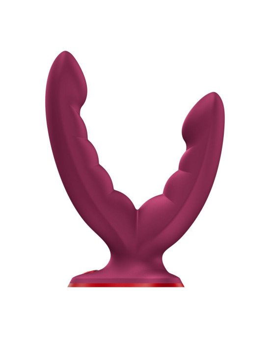 Подвійний фалоімітатор Fun Factory RYDE Wine Red, гнучкі стовбури, присоска Подвійний фалоімітатор Fun Factory RYDE Wine Red, гнучкі стовбури, присоска