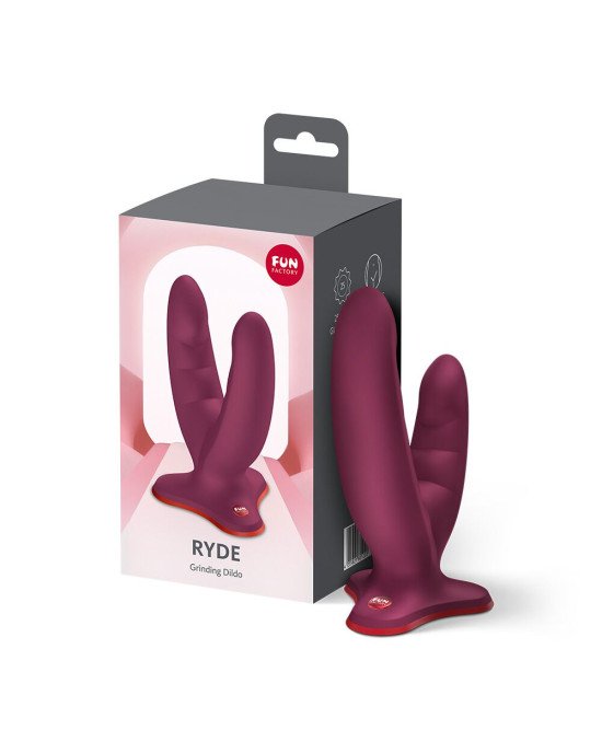 Подвійний фалоімітатор Fun Factory RYDE Wine Red, гнучкі стовбури, присоска Подвійний фалоімітатор Fun Factory RYDE Wine Red, гнучкі стовбури, присоска