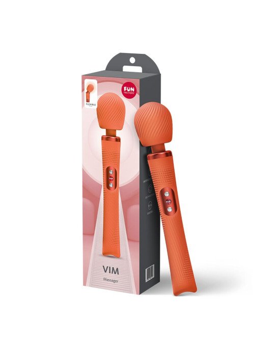 Вібромасажер Fun Factory VIM Vibrating Wand Orange, суперпотужний та легкий, до 6 годин роботи Вібромасажер Fun Factory VIM Vibrating Wand Orange, суперпотужний та легкий, до 6 годин роботи