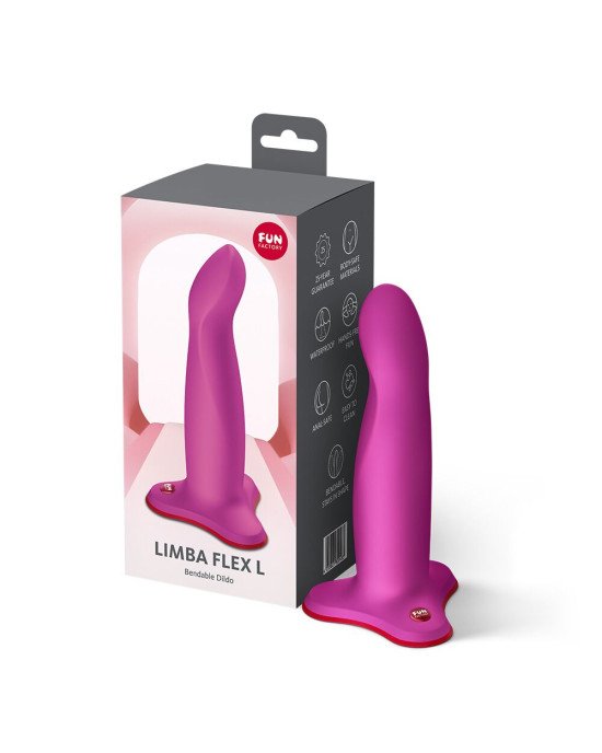 Фалоімітатор Fun Factory LIMBA FLEX L Magenta, гнучкий, з ефектом пам’яті, підходить для точки G Фалоімітатор Fun Factory LIMBA FLEX L Magenta, гнучкий, з ефектом пам’яті, підходить для точки G