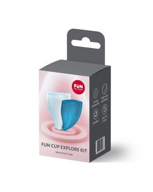 Набір менструальних чаш Fun Factory FUN CUP EXPLORE KIT, 2 шт, Multicolored Turquoise, об’єми 20 та 30 мл Набір менструальних чаш Fun Factory FUN CUP EXPLORE KIT, 2 шт, Multicolored Turquoise, об’єми 20 та 30 мл