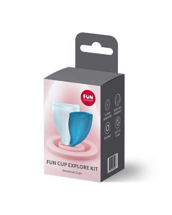 Набір менструальних чаш Fun Factory FUN CUP EXPLORE KIT, 2 шт, Multicolored Turquoise, об’єми 20 та 30 мл Набір менструальних чаш Fun Factory FUN CUP EXPLORE KIT, 2 шт, Multicolored Turquoise, об’єми 20 та 30 мл