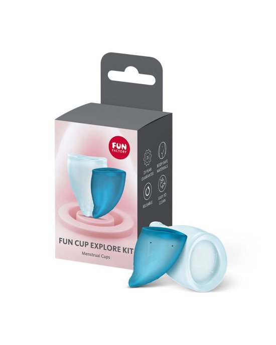 Набір менструальних чаш Fun Factory FUN CUP EXPLORE KIT, 2 шт, Multicolored Turquoise, об’єми 20 та 30 мл Набір менструальних чаш Fun Factory FUN CUP EXPLORE KIT, 2 шт, Multicolored Turquoise, об’єми 20 та 30 мл