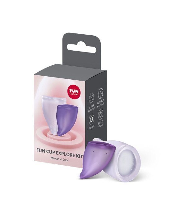 Набір менструальних чаш Fun Factory FUN CUP EXPLORE KIT, 2 шт, Multicolored Violet, об’єми 20 та 30 мл Набір менструальних чаш Fun Factory FUN CUP EXPLORE KIT, 2 шт, Multicolored Violet, об’єми 20 та 30 мл