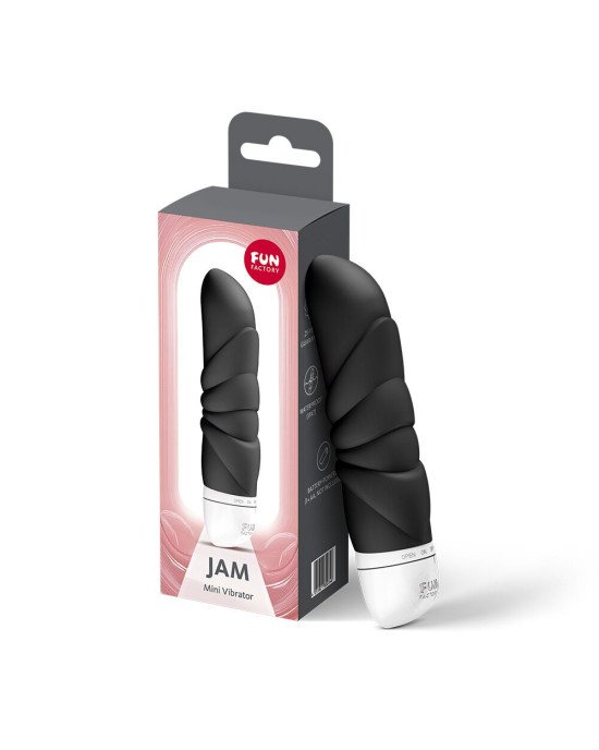 Мінівібратор Fun Factory JAM Black, підходить для клітора, рельєфний Мінівібратор Fun Factory JAM Black, підходить для клітора, рельєфний