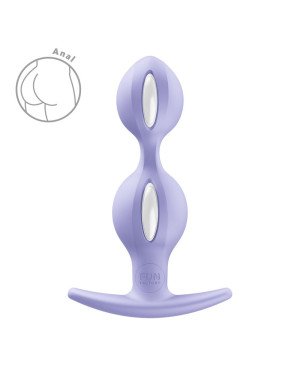 Анальні кульки Fun Factory B BALLS DUO Purple, ефект вібрації, діаметр 3,2 та 3,6 см