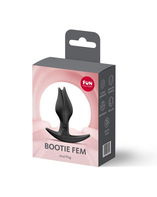 Анальна пробка Fun Factory BOOTIE FEM Black, у вигляді бутона, діаметр 2,9 см, тонкий обмежувач Анальна пробка Fun Factory BOOTIE FEM Black, у вигляді бутона, діаметр 2,9 см, тонкий обмежувач