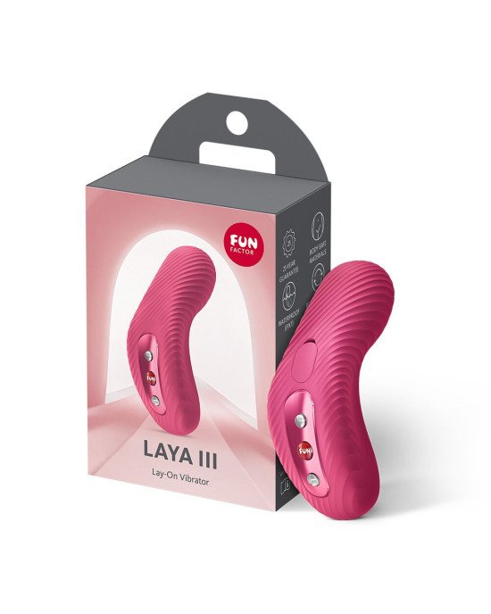 Накладний вібратор Fun Factory LAYA III Raspberry, ефект постукування пальцем Накладний вібратор Fun Factory LAYA III Raspberry, ефект постукування пальцем