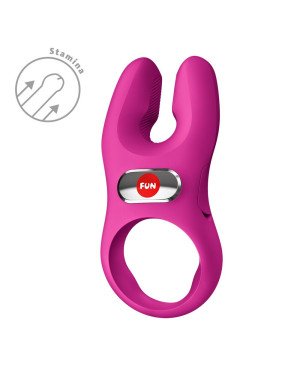 Ерекційне віброкільце з подвійною стимуляцією клітора Fun Factory NŌS PRO Magenta, 2 мотори