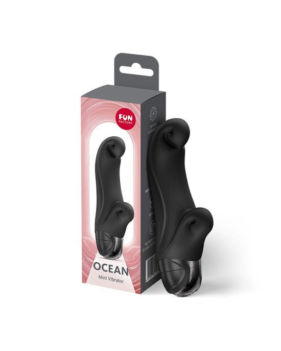Вібратор-кролик Fun Factory OCEAN Black, для клітора та точки G, 6 режимів, на батарейках Вібратор-кролик Fun Factory OCEAN Black, для клітора та точки G, 6 режимів, на батарейках