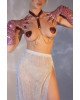 Пестис-сердечка з пензликами та чокером JSY Nipple Sticker AC8015 Pink Пестис-сердечка з пензликами та чокером JSY Nipple Sticker AC8015 Pink