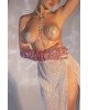 Пестис-сердечка з пензликами та чокером JSY Nipple Sticker AC8016 Gold