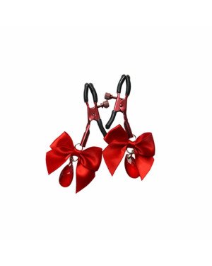 Затискачі для сосків з регулюванням Art of Sex - Flirty Bow, колір червоний
