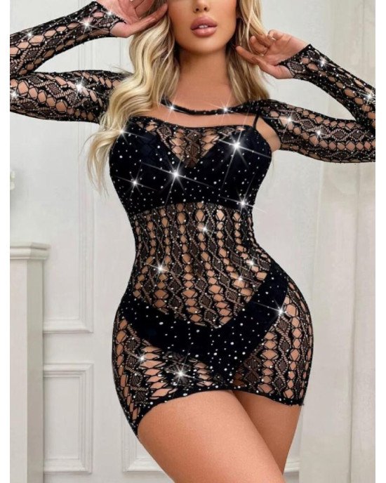 Бодістокінг-сукня JSY WW7096 Black One Size Бодістокінг-сукня JSY WW7096 Black One Size