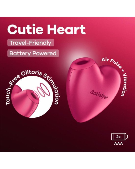 Вакуумний стимулятор-серце з вібрацією Satisfyer Cutie Heart Battery Series