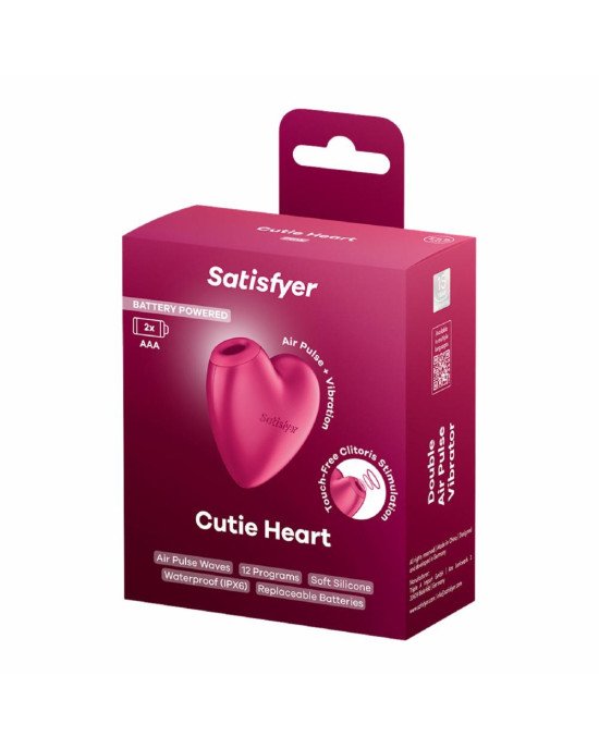 Вакуумний стимулятор-серце з вібрацією Satisfyer Cutie Heart Battery Series