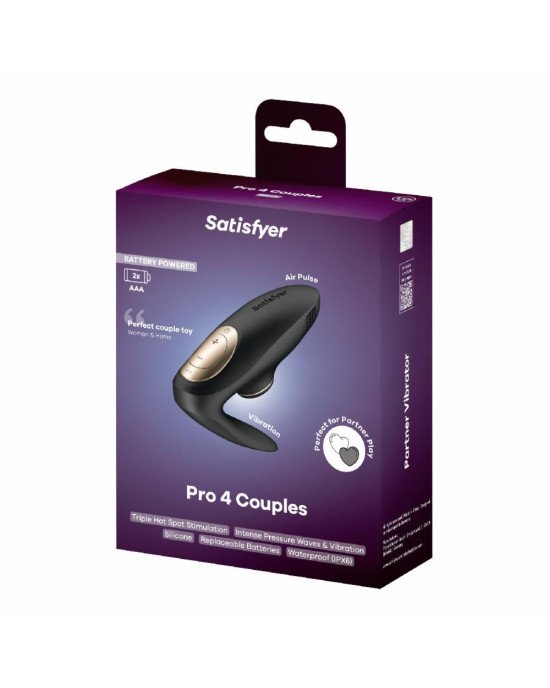Вакуумний вібратор для пар Satisfyer Pro 4 Couples Battery Series, можна використовувати для сексу у парі Вакуумний вібратор для пар Satisfyer Pro 4 Couples Battery Series, можна використовувати для сексу у парі