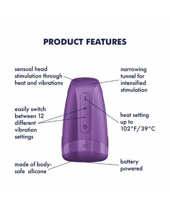 Мастурбатор Satisfyer Men Heat Vibration Battery Series імітатор мінету, підігрів та вібрація Мастурбатор Satisfyer Men Heat Vibration Battery Series імітатор мінету, підігрів та вібрація
