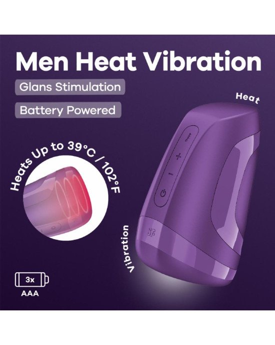 Мастурбатор Satisfyer Men Heat Vibration Battery Series імітатор мінету, підігрів та вібрація Мастурбатор Satisfyer Men Heat Vibration Battery Series імітатор мінету, підігрів та вібрація