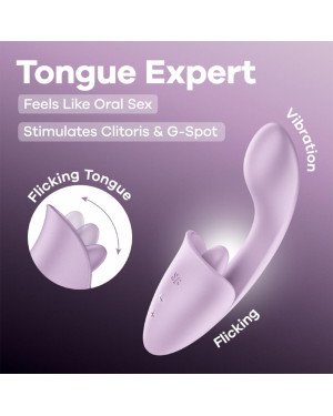 Вагінально-кліторальний вібратор Satisfyer Tongue Expert з язичком Вагінально-кліторальний вібратор Satisfyer Tongue Expert з язичком