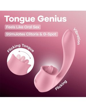 Вагінально-кліторальний вібратор Satisfyer Tongue Genius з язичком Вагінально-кліторальний вібратор Satisfyer Tongue Genius з язичком