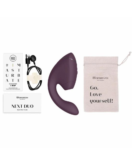 Подвійний вакуумний кліторальний стимулятор з вібрацією Womanizer Next Duo - Dark Purple Подвійний вакуумний кліторальний стимулятор з вібрацією Womanizer Next Duo - Dark Purple