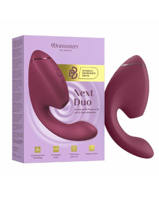Подвійний вакуумний кліторальний стимулятор з вібрацією Womanizer Next Duo - Dusky Pink
