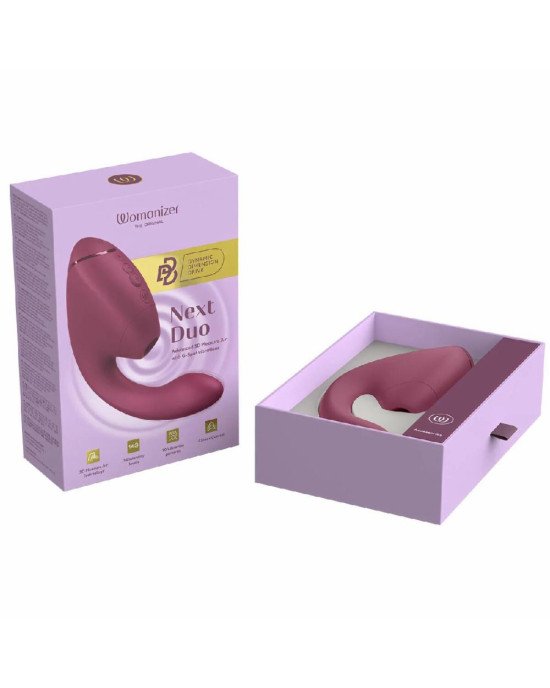 Подвійний вакуумний кліторальний стимулятор з вібрацією Womanizer Next Duo - Dusky Pink