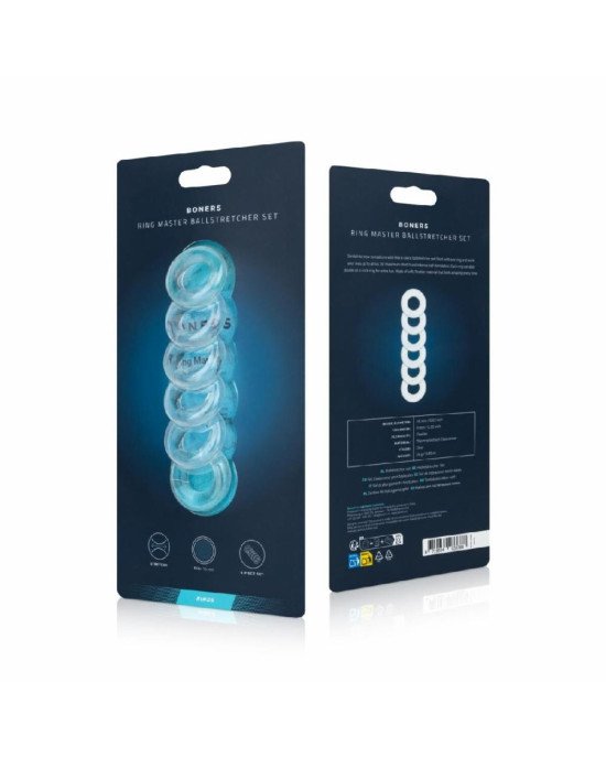 Набір кілець для яєчок Boners Ring Master Ballstretcher Set Набір кілець для яєчок Boners Ring Master Ballstretcher Set