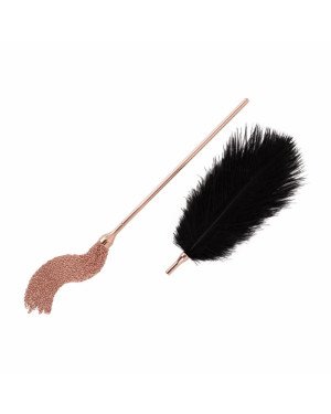 Лоскітка з металевим флогером Rosy Gold - Feather Tickler & Whip
