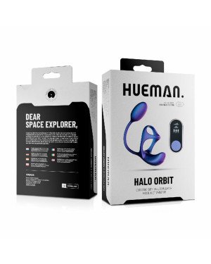 Віброяйце з ерекційним кільцем Hueman Halo Orbit, масаж яєчок, пульт ДК Віброяйце з ерекційним кільцем Hueman Halo Orbit, масаж яєчок, пульт ДК