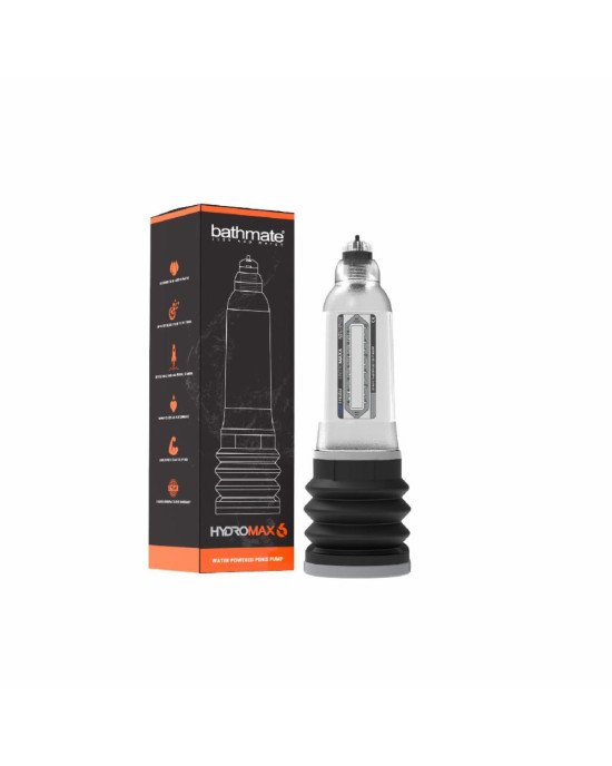 Гідропомпа Bathmate Hydromax 6 Clear, для члена довжиною від 10 до 15 см, діаметр до 5,2 см Гідропомпа Bathmate Hydromax 6 Clear, для члена довжиною від 10 до 15 см, діаметр до 5,2 см