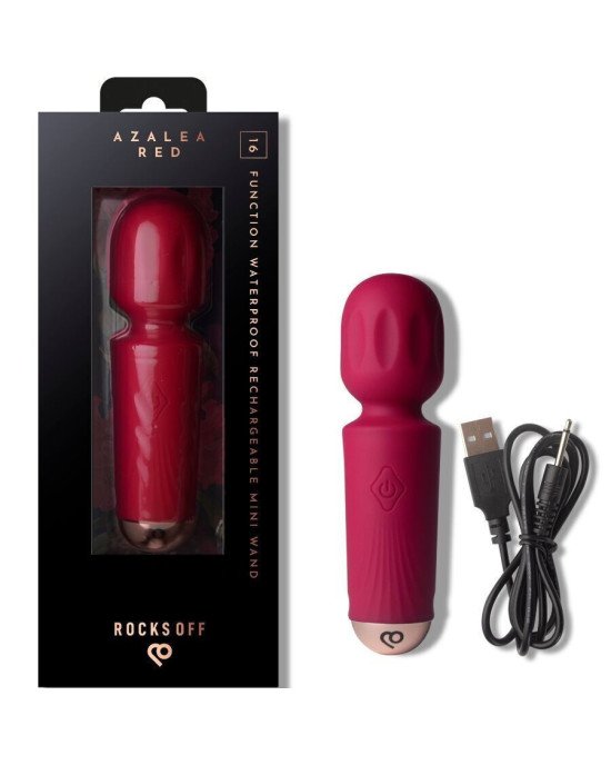 Вібромасажер Rocks Off Mini Wand Azalea Red, 16 режимів Вібромасажер Rocks Off Mini Wand Azalea Red, 16 режимів