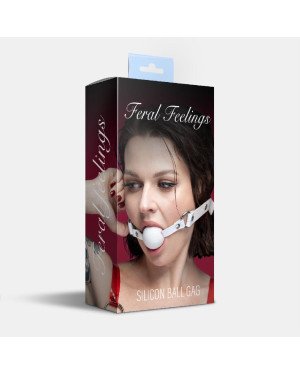 Кляп силіконовий Feral Feelings Silicon Ball Gag White/White, білий ремінець, біла кулька Кляп силіконовий Feral Feelings Silicon Ball Gag White/White, білий ремінець, біла кулька